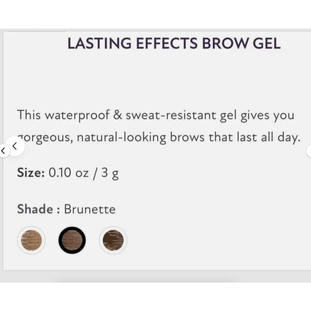 Westmore Beauty Lasting Effects Brow Gel Dark Brunette Sculpting Waterproof